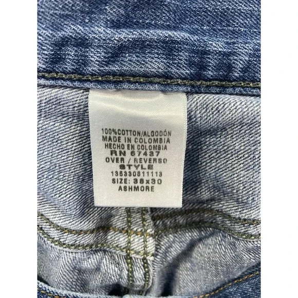 RALPH LAUREN Jeans Men's 38x30 (Fits 36x27) Light Wash Leather Patch Vintage - Picture 6 of 10